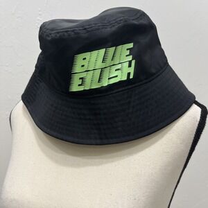 Billie Eilish H&M Divided Black Bucket Hat Neon Green Logo M/L 08466341